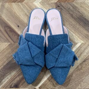 J. Crew Women's Denim Bow Mules